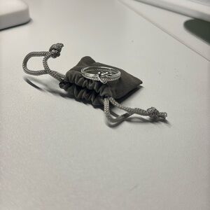 Avon Sterling Silver Double Row Heart Ring - Size 9